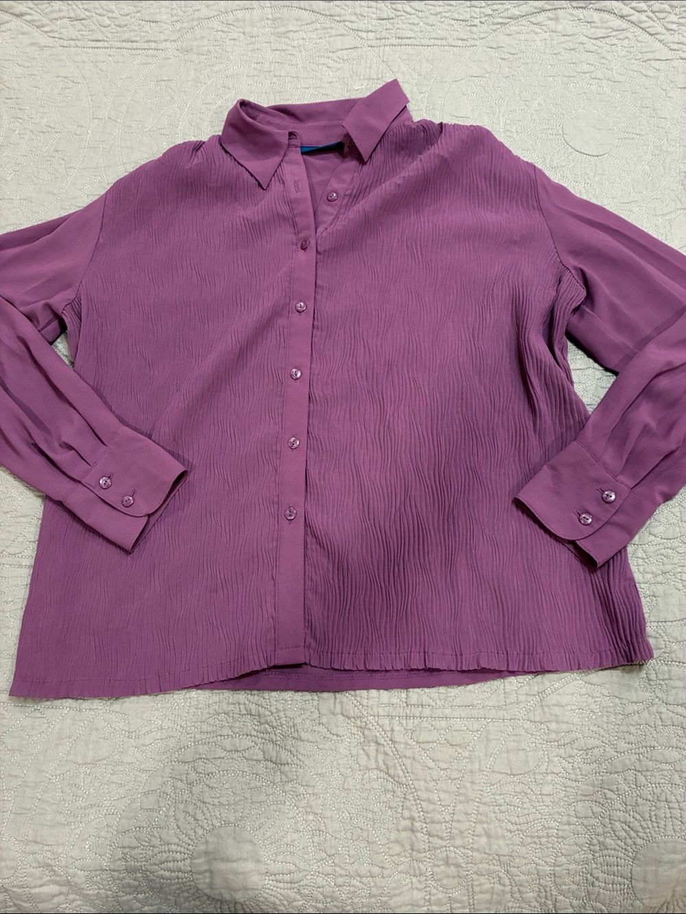 *3 for $10* Karen Scott Plum Button-Front Long Sleeve Shirt